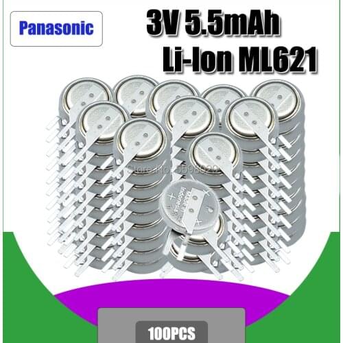 100PCS NEW Panasonic Original ML621 ML 621 replace MS621 3V 5.8MAH Rechargeable Battery