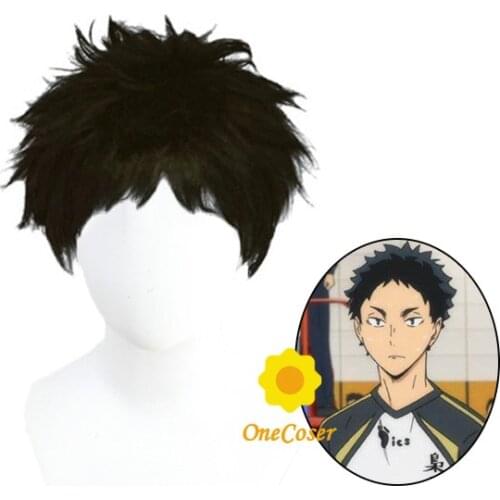 Anime Haikyuu!! Akaashi Keiji Cosplay Short Wig Haikyu Heat-resistant Fiber Hair with Wig Cap Halloween Party Role Play Men
