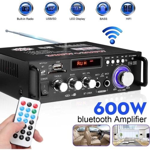 600W Home Amplifiers Audio Bluetooth Amplifier Home Subwoofer Amplifier Car Theater Sound System Mini Amplifier Audio Stereo