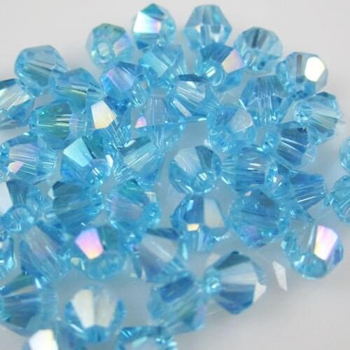 Free Shipping, 720pcs/Lot 3mm Aquamarine AB color Chinese Top Quality Crystal Bicone Beads