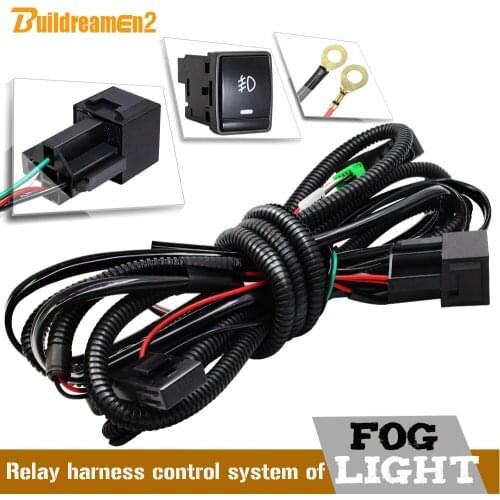 Buildreamen2 Car Styling Fog Light H11 Wiring Harness Wire Cable + Switch with LED indicator AT Relay Fuse For Nissan Infiniti