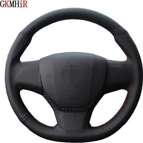 Artificial Leather Steering Wheel Cover For Citroen C3 C3-XR 2015-2019 C4 2016-2019 Peugeot 408 2014-2019 Traveller 2016-2019