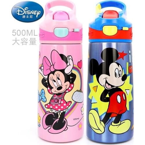 Disney childrens thermos cup baby drop proof sippy cup students stainless steel sports kettle children cartoon water cup