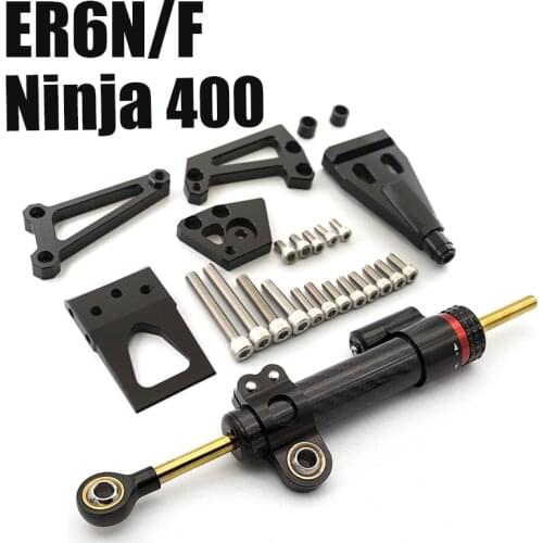 For Kawasaki ER6N ER6F ER-6N ER-6F NINJA 400 650R 2009 2010 2011 Fiber Carbon Steering Damper Stabilizer Mounting Bracket Kit