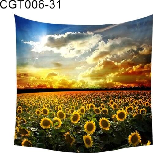 Tapestry Tree Forest Star Sky Sunflower Wall Hanging Tapestry Blanket Mat Backdrop Decor Wall Cloth Tapestries macrame