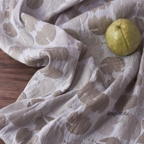 Cotton and linen material brand wave point jacquard three-dimensional clothing fabric High-end linen fabric