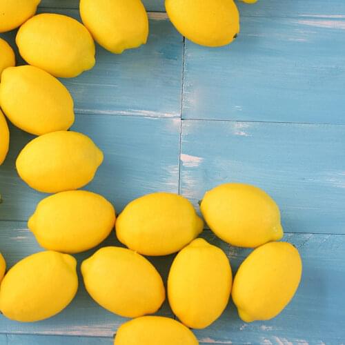 Artificial Simulation Lemon Yellow Green Fruit Fake Model forTabletop Shooting Photo Studio Photography Background DIY Ornament