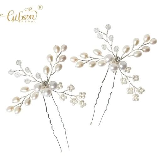 Delicate Freshwater Pearl Crystal Bridal Hair Pins Jewelry Wedding Photography Props