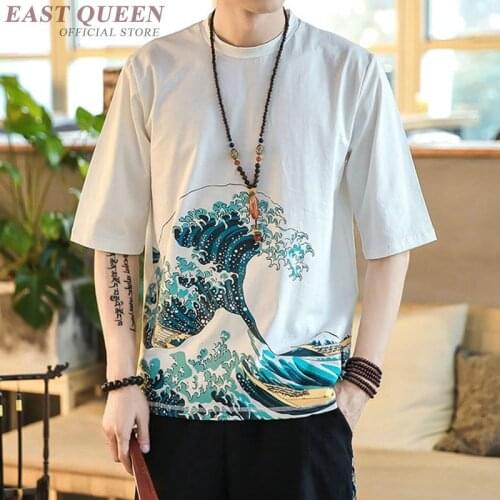 Chinese Shirt Men 2019 Summer Shanghai Tang Clothing Cotton Print Floral Oriental Clothes Men Traditional Chinese Shirt KK2839