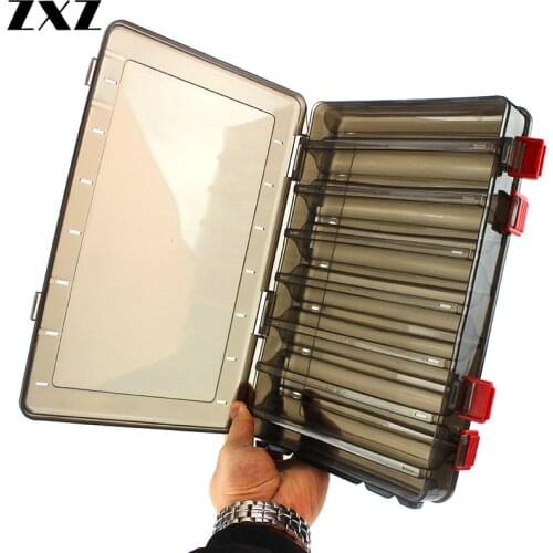 14 Grid Fishing Lure Box Double Sided Tackle Box Fishing Lure Squid Jig Pesca Accessories Minnows Bait Fishing Tackle Container