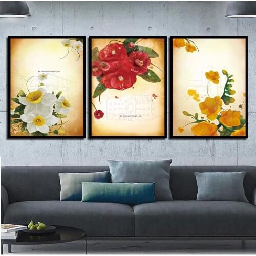 Colorful Flowers Beauty Home Decoration Painting Nordic Minimalist Modern Space Wall Art For Living Room Poster Canvas Unframed