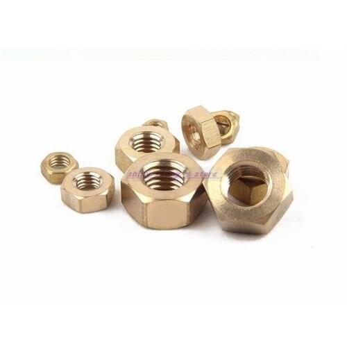 Metric Thread DIN934 M1.6 M2 M2.5 M3 M4 M5 M6 M8 M10 M12 M14 M16 M18 M20 Brass Hex Nut Hexagon Nut Screw Nut Brand New