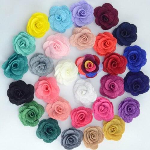 12pcs Cute Fabric Flower for Baby Girls Hair Accessories DIY Crafting Shoes Hat Apparel Dress Hair Flowers