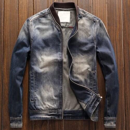 European Standard Mens Motorcycle Jeans Jackets and Coats Denim Overcoats XXXL Plus Size Slim Fit Spring Mens Biker Coats A211