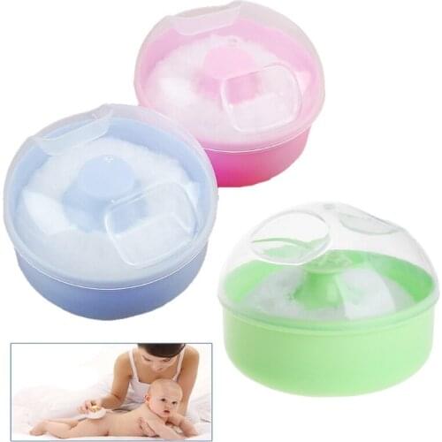 Soft Perfect Baby Face Body Cosmetic Bath Puff Sponge Container Box Powder Case C5AF
