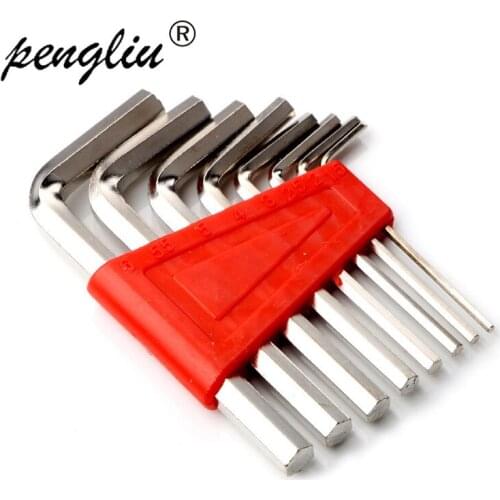 8PCS Hex Key Wrench Metric Size 1/16"- 1/4" Inch Short 1.5mm-6mm Chromium-vanadium Steel Spanner Hand Tool Set