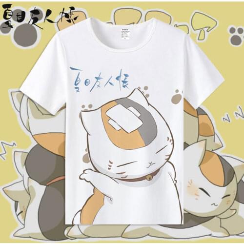 Natsume Yujin-cho Cospay T Shirt Natsume Madara Takashi Natsume Print T-Shirt Graphic Tees Harajuku Top Costume tshirt Top tee