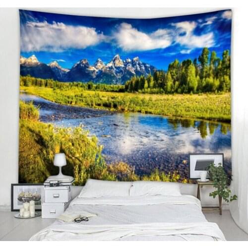 3D Landscape Landscape Decoration Wall Tapestry Art Deco Blanket Curtain Hanging at Home Bedroom Living Room