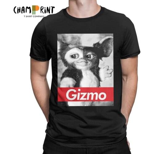 Novelty Bioworld Gremlins Gizmo T-Shirt Men Round Neck Pure Cotton T Shirts Monster Gremlin 80s Horror Christmas Movie Tee