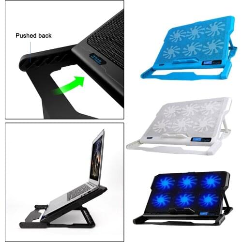 Dual USB Laptop Cooling Pad For 15.6-17 Inch Laptop Ultra Slim LED Screen Gaming Laptop Cooling Pad Switch Control Fan Speed