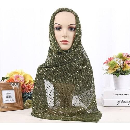 Wholesale price New national style scarf European and American style sequined headscarf Muslim hijab shawl silk scarf 70*180 cm