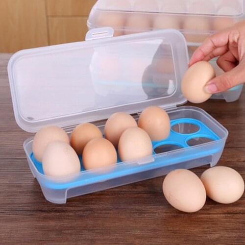 15 Grids Plastic Egg Holder Refrigerator Eggs Container Case Storage Boxes Refrigerator Rack Storage Baskets Kitchen Accessories