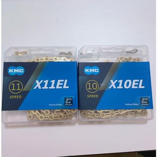 KMC Chain X10EL X11EL Durable Chain with Hollow Pins and Plates for MTB Road Bike with Special Lightweight Structure Design