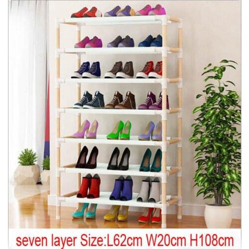 Seven layer wooden shoe rack