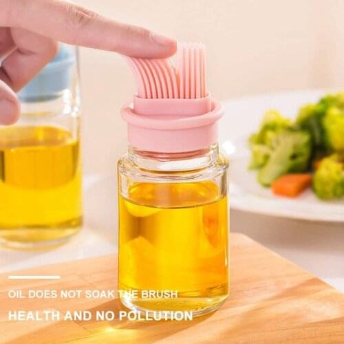 Oil Bottle Brush Bottle Baster Brush for BBQ Silicone Oil Brush Olive Oil Vinegar Salad Dressing Dispenser Bottle
