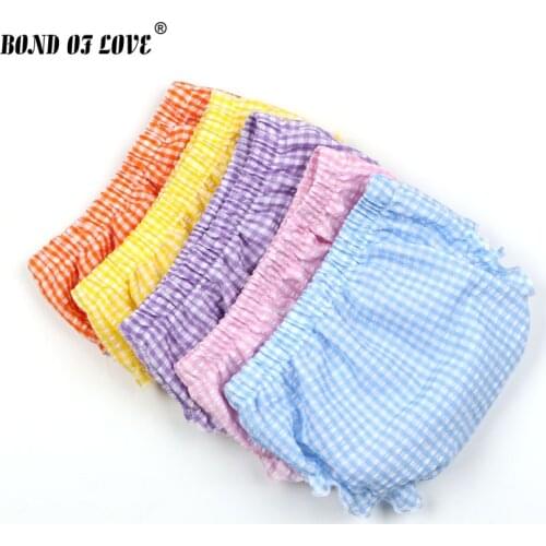 5pcs/pack Kids Bloomer Checkered Pattern Baby Boy Girls Shorts Newborn Bloomers Panties Infant Summer Beach PP Shorts 5 Colors
