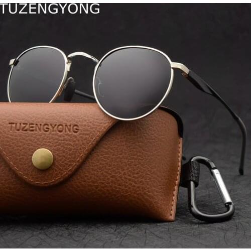 TUZENGYONG 2021 New Gothic Steampunk Polarized Sunglasses Brand Designer Vintage Round Sun Glasses UV400 Eyewear For Men Women