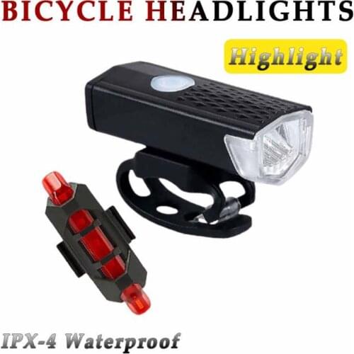 Bike Light USB Rechargeable 300 Lumens 3 Modes Bicycle Lamp Light Front Headlight Bike Bicycle LED Flashlight Lantern