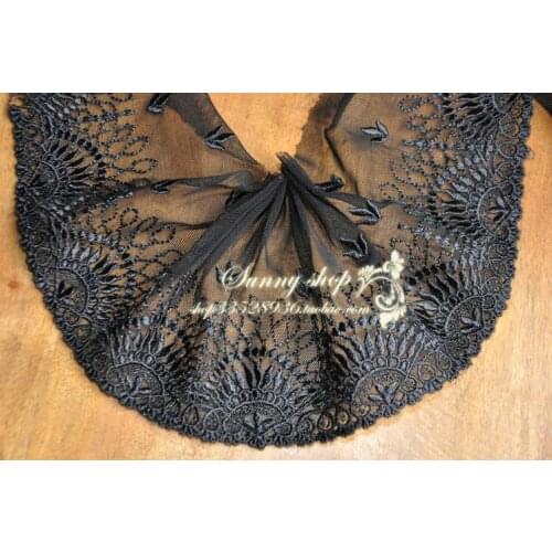 5 Meters Embroidery Fabric Lace Black Sweet Lace Trim DIY Craft Materials Sewing Accessories 12cm Free Shipping