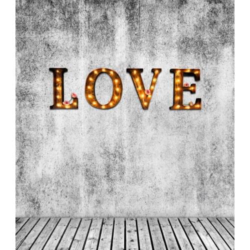 TR White Black Wall Love Letter Photography Background White Wood Floor Wedding Photo Backdrops For Studio Newborn Baby Children
