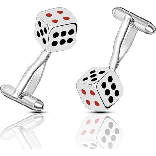 Hot Sale New High Quality Copper Cufflinks Dice Entertainment Hip Hop Punk Style Cufflinks Mens Gentlemans Jewelry