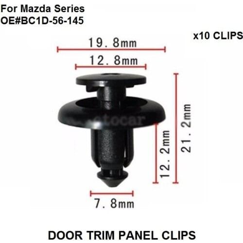 X10pcs Nylon Nylon Mud Guard Fender Rivet Push Retainer Clips For Mazda Protege 1996-On BC1D-56-145 New