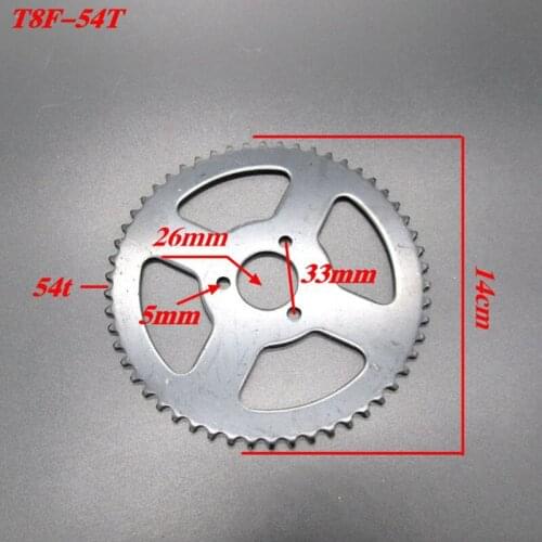 54 Tooth 54T Rear Sprocket 26mm T8F-54t Motorcycle Sprocket Wheel Chain Wheels 49CC