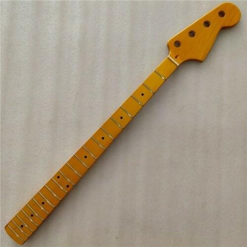 Yellow Maple 20 frets JAZZ bass guitar neck 4 string maple fingerboard bass neck replace