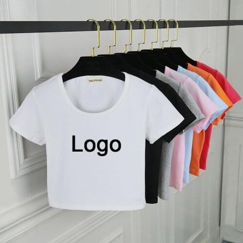 Out of The Ordinary Custom DIY Solid Color Short-sleeved Short-sleeved Female Summer Korean Temperament Commuter Slim T-shirt