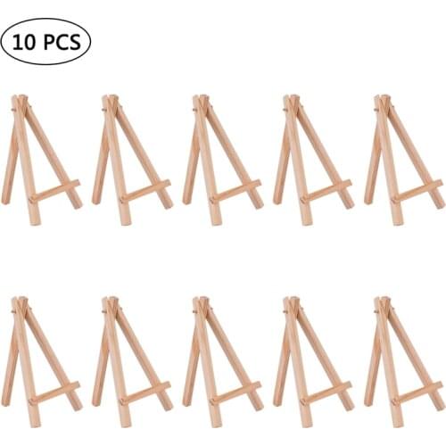 10Pcs Mini Wood Easels Artist Painting Triangle Table Stand Menu Card Display Holder Decoration For Phone Weddings Parties