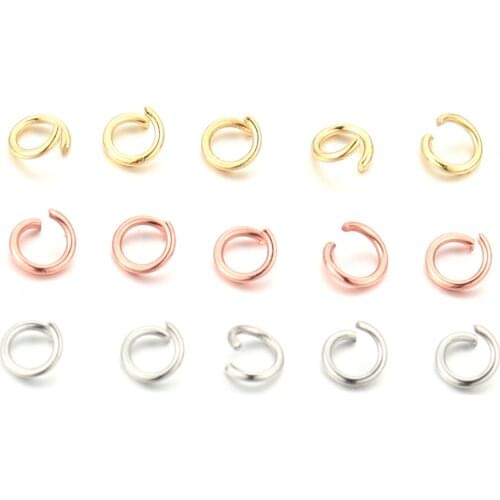 100pcs Rose Gold Stainless Steel Open Jump Rings 5MM Necklace Split Rings Connectors for DIY Gifts Jewelry Making Bulk Wholesale