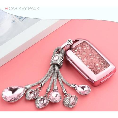 2019 Fashion Quicksand TPU Car Key Case For Honda Civic For HR-V CRV Odyssey Accord 2013-2017 TPU Black Auto Key Shell Keyring