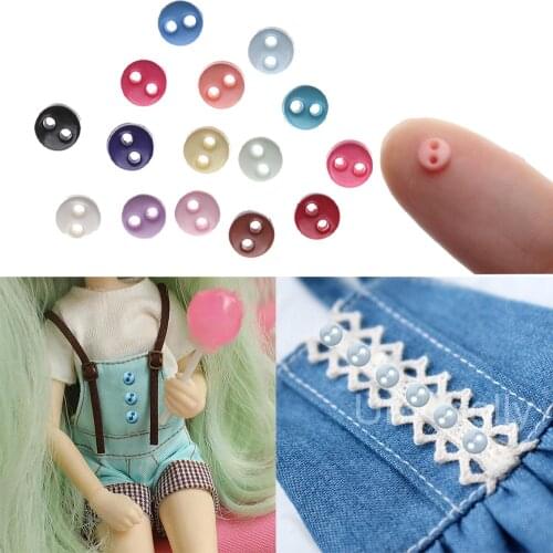 50PCS 4mm DIY Doll Clothes Mini Buttons Round Candy Color Buckle For Doll Clothes Sewing Accessories Cute Girl Gift
