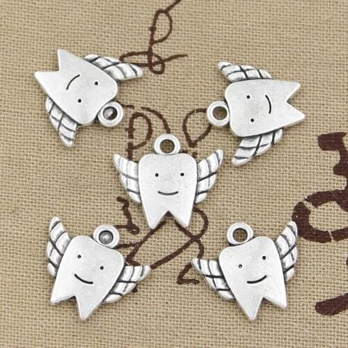 6pcs Charms tooth fairy teeth 20*18mm Antique Making pendant fit,Vintage Tibetan Silver,DIY bracelet necklace