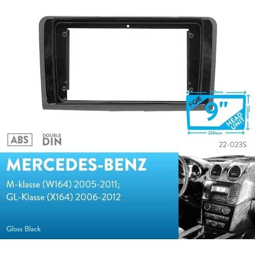9 inch Car Fascia Radio Panel for MERCEDES BENZ M class (W164) 2005-2011; GL class (X164) 2006-2012 Dash Kit Install Facia Trim