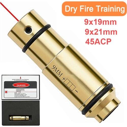 9mm Tactical Laser 45ACP Training Bullet Dry Fire Laser Trainer Cartridge Dry Fire Training Hunting Shooting Red Dot