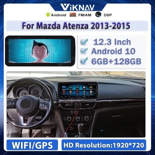 Android 10.0 Car Radio For Mazda Atenza 2013-2015 Car Monitor Stereo 128G Multimedia Player GPS Navigation HD Screen Head Unit