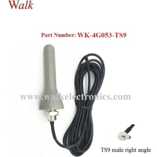 TS9 male angle small size outdoor use screw mount GSM 3G 4g lte car Antenna waterproof roof mount rubber lte 4G antenna