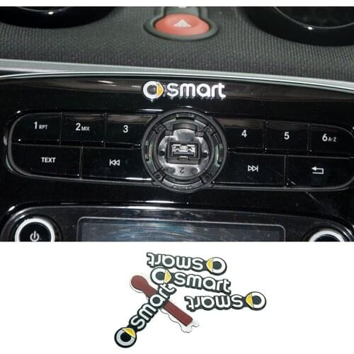 Car Sticker Steering Wheel Styling Decoration For Mercedes Smart 453 451 450 fortwo forfour Aluminum alloy logo decal ornament