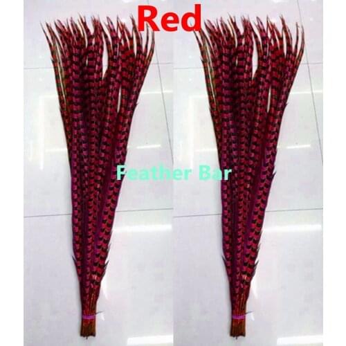 Free Shipping 50PCS Natural Red color dyed Reeves Pheasant Feathers 26-30 inches 70-80cm Wholesale Hot